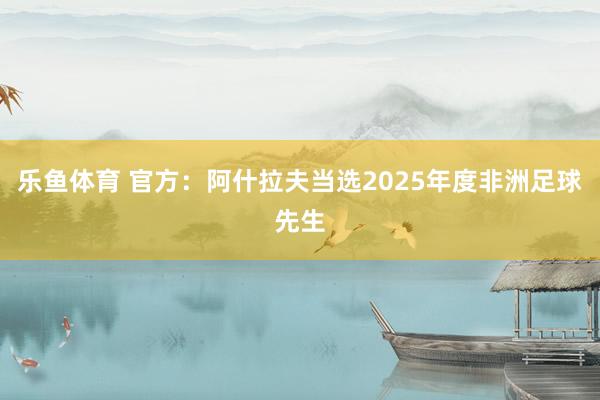 乐鱼体育 官方：阿什拉夫当选2025年度非洲足球先生