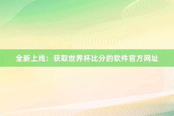 全新上线:获取世界杯比分的软件官方网址
